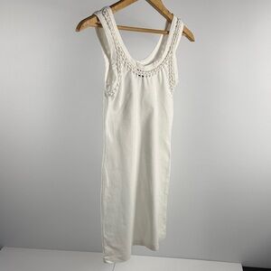Jean Paul Gaultier White Crochet-Trim Tank Top